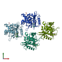 PDB entry 5zqc coloured by chain, front view.