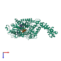 PDB entry 5zqf coloured by chain, top view.
