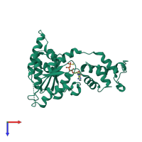 PDB entry 5zqm coloured by chain, top view.