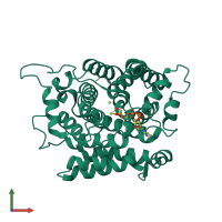 PDB entry 5zqy coloured by chain, front view.