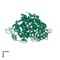 PDB entry 5zqy coloured by chain, top view.