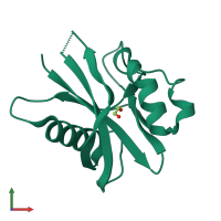 PDB entry 5zrc coloured by chain, front view.