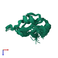 PDB entry 5zsw coloured by chain, ensemble of 20 models, top view.