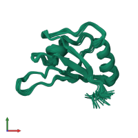 PDB entry 5zsy coloured by chain, ensemble of 20 models, front view.