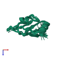 PDB entry 5zsy coloured by chain, ensemble of 20 models, top view.