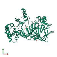 PDB entry 5zt5 coloured by chain, front view.