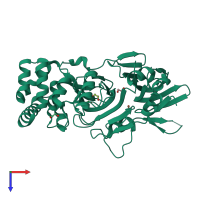 PDB entry 5zt5 coloured by chain, top view.