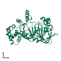PDB entry 5zt6 coloured by chain, front view.