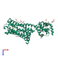 PDB entry 5zty coloured by chain, top view.