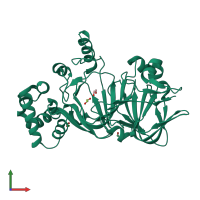 PDB entry 5zuw coloured by chain, front view.