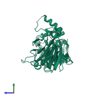 PDB entry 5zuw coloured by chain, side view.