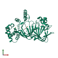 PDB entry 5zuy coloured by chain, front view.