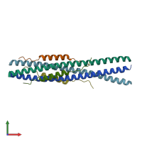 PDB entry 5zvk coloured by chain, front view.