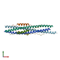 PDB entry 5zvm coloured by chain, front view.