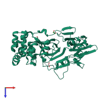 PDB entry 5zvu coloured by chain, top view.