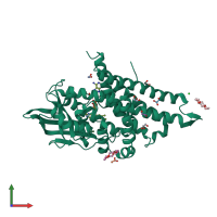 PDB entry 5zw2 coloured by chain, front view.