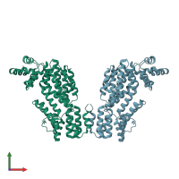 PDB entry 5zw5 coloured by chain, front view.