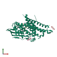 PDB entry 5zw8 coloured by chain, front view.
