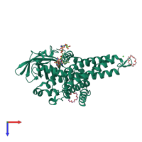 PDB entry 5zw8 coloured by chain, top view.