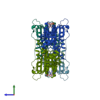 PDB entry 5zwk coloured by chain, side view.
