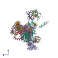 PDB entry 5zwm coloured by chain, side view.