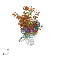 PDB entry 5zwn coloured by chain, side view.