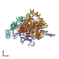 PDB entry 5zx2 coloured by chain, front view.