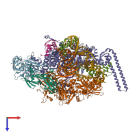 PDB entry 5zx2 coloured by chain, top view.