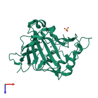 PDB entry 5zxw coloured by chain, top view.