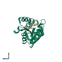 PDB entry 5zzc coloured by chain, side view.