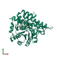 PDB entry 5zzp coloured by chain, front view.