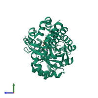 PDB entry 5zzp coloured by chain, side view.