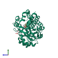 PDB entry 5zzr coloured by chain, side view.