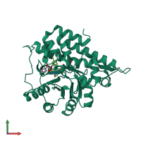 PDB entry 5zzx coloured by chain, front view.