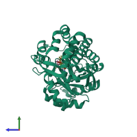 PDB entry 6a01 coloured by chain, side view.