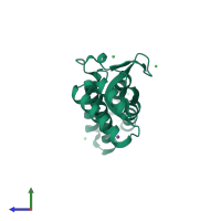PDB entry 6a02 coloured by chain, side view.
