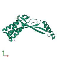 PDB entry 6a07 coloured by chain, front view.
