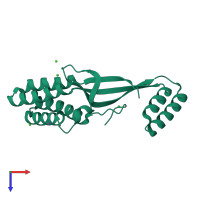 PDB entry 6a07 coloured by chain, top view.