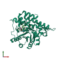 PDB entry 6a0b coloured by chain, front view.