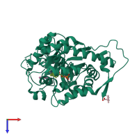 PDB entry 6a0d coloured by chain, top view.