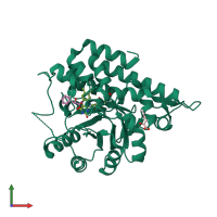 PDB entry 6a0g coloured by chain, front view.