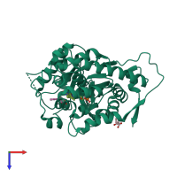 PDB entry 6a0g coloured by chain, top view.