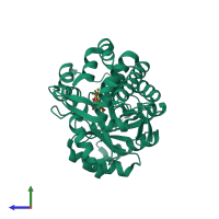 PDB entry 6a0m coloured by chain, side view.