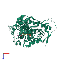 PDB entry 6a0m coloured by chain, top view.