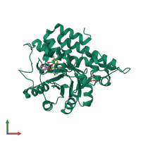 PDB entry 6a0v coloured by chain, front view.