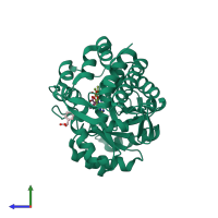 PDB entry 6a0v coloured by chain, side view.