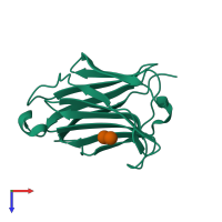 PDB entry 6a1t coloured by chain, top view.