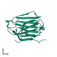 PDB entry 6a1v coloured by chain, front view.