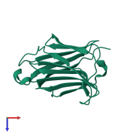 PDB entry 6a1v coloured by chain, top view.