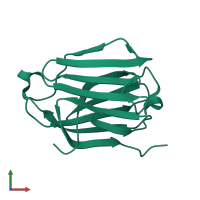 Galectin-10 in PDB entry 6a1x, assembly 1, front view.